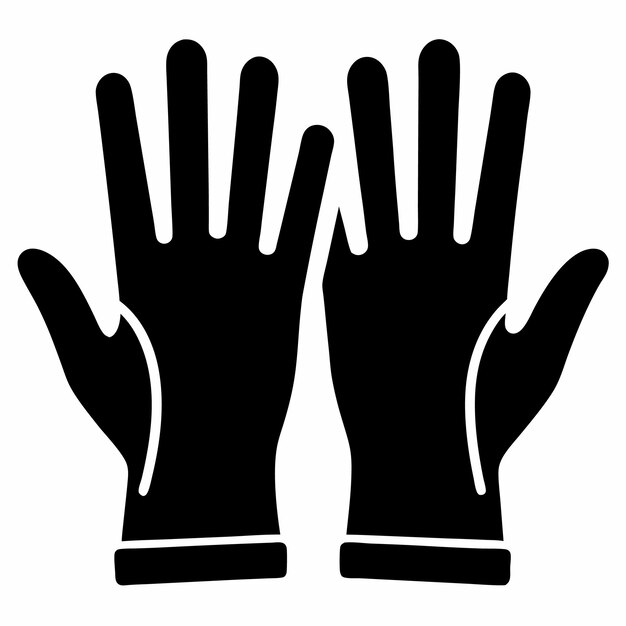 Vector de silueta de los guantes de protección