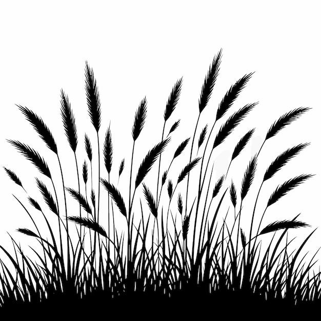 Vector de silueta de hierba elegante