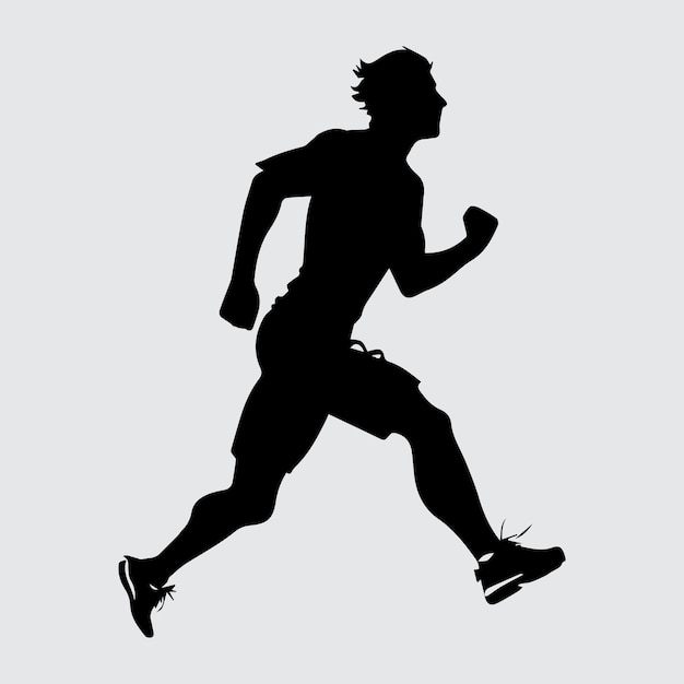 un vector de silueta de un hombre corriendo