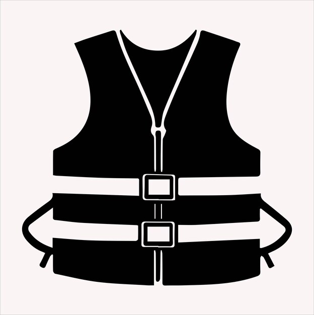 Vector de silueta del icono del chaleco salvavidas en un fondo blanco