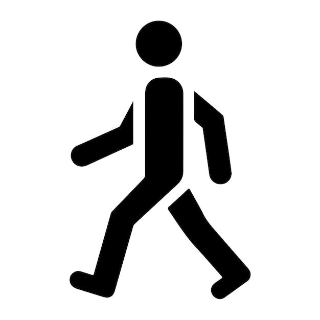 Vector de silueta del icono humano que camina Corriendo Ilustración del signo del ícono humano