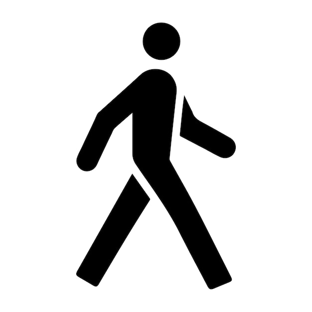 Vector de silueta del icono humano que camina Corriendo Ilustración del signo del ícono humano