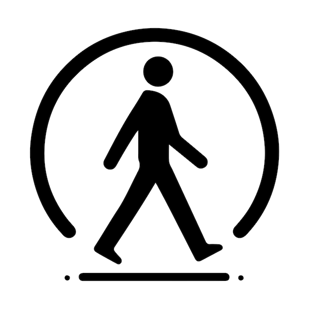 Vector de silueta del icono humano que camina Corriendo Ilustración del signo del ícono humano