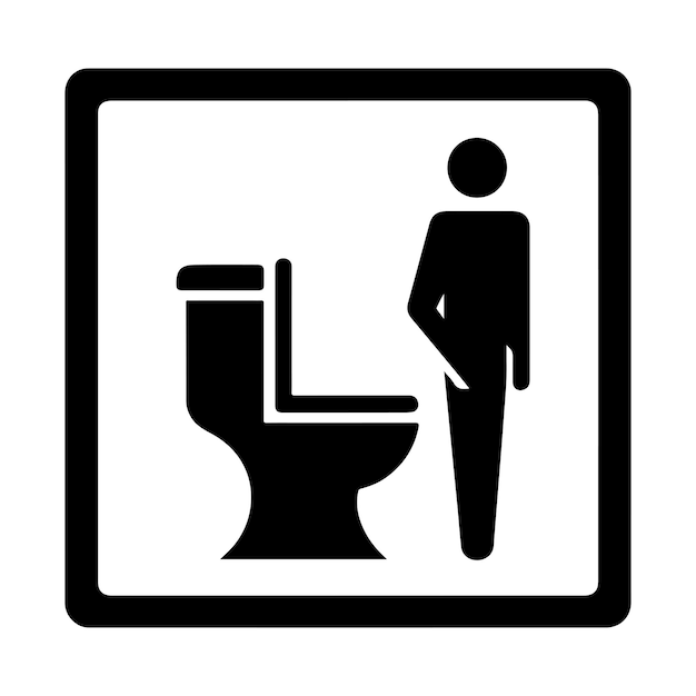 Vector de silueta del icono del letrero del baño Ilustración del símbolo del baño