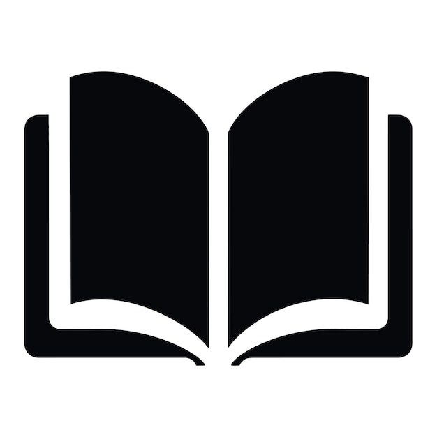 Vector de silueta del icono del libro abierto