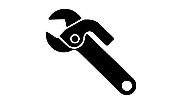 Vector de silueta del icono de la llave ajustable