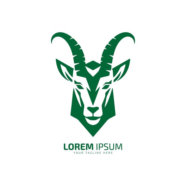 vector de silueta de icono de logotipo de cabra o diablo mínimo y abstracto sobre fondo blanco