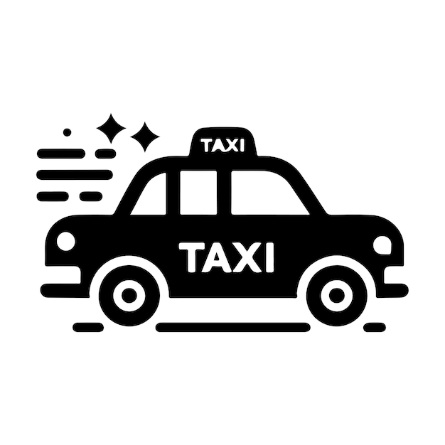 Vector de silueta del ícono del taxi plantilla de diseño vectorial del ícone del servicio de taxi del coche