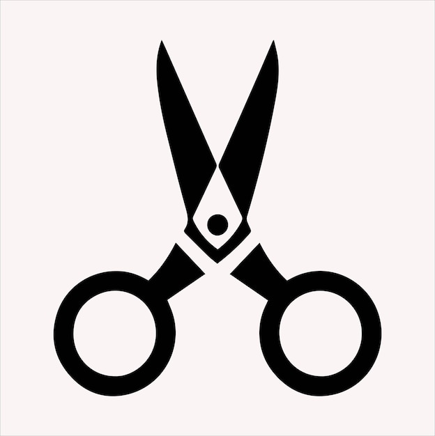 Vector de silueta del icono de las tijeras en fondo blanco