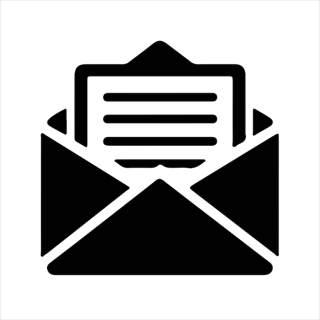 Vector de silueta de íconos de correo minimalista para diseñadores