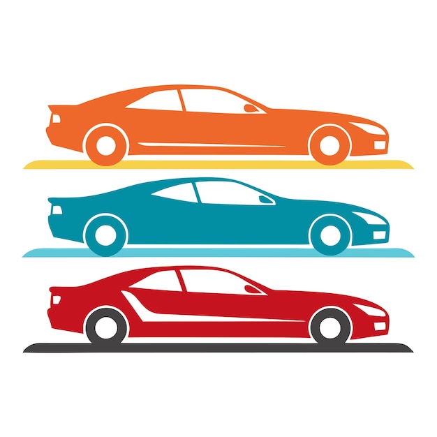 Vector de silueta de la ilustración del automóvil