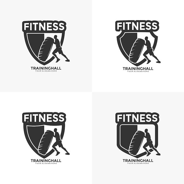 Vector de silueta de ilustración de concepto de diseño de fitness