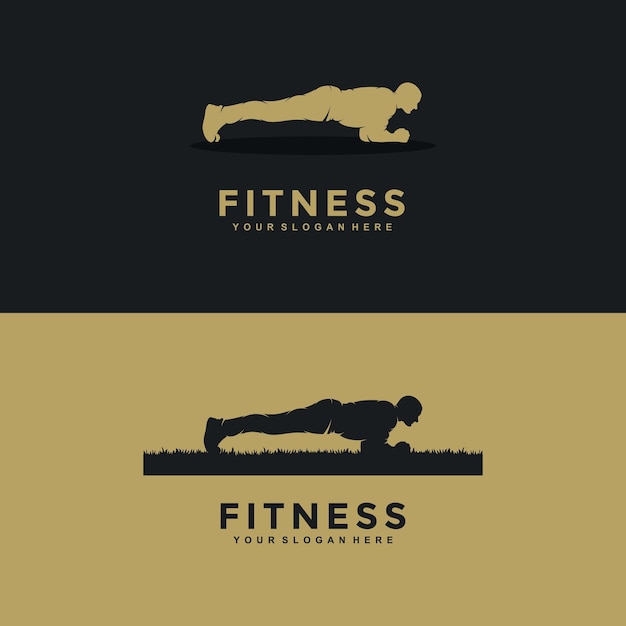 Vector de silueta de ilustración de concepto de diseño de fitness