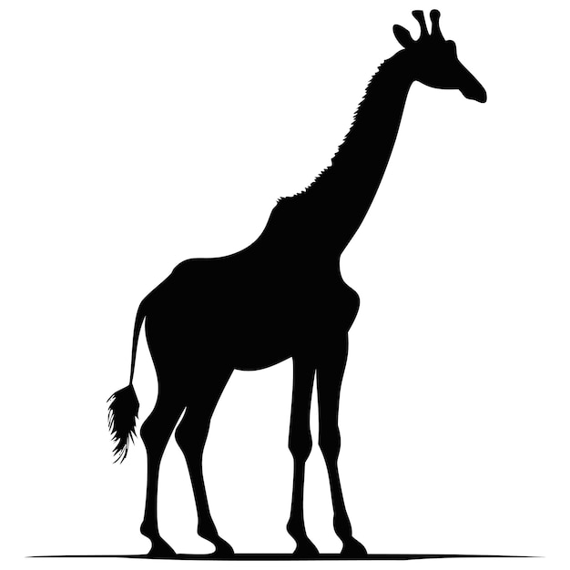 Vector de silueta de jirafa La belleza alta de la sabana