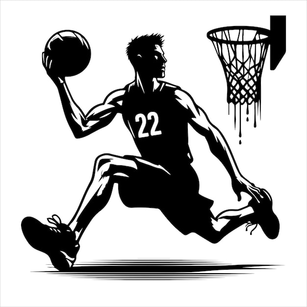 Vector de silueta del jugador de baloncesto