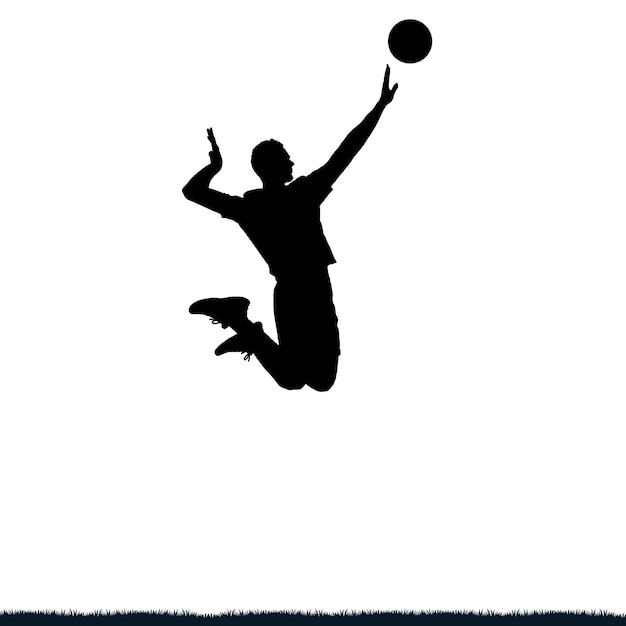 Vector de silueta del jugador de voleibol