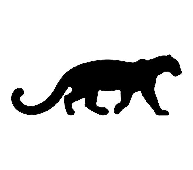 Vector de la silueta del leopardo de Amur sobre un fondo blanco