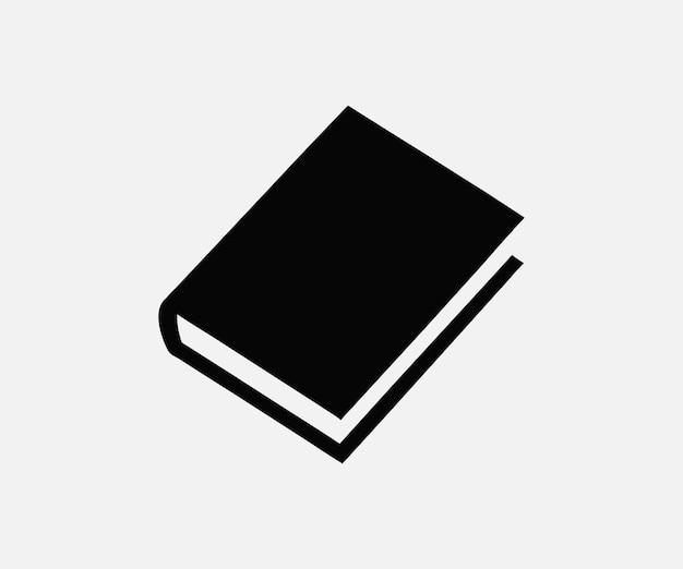 Vector de silueta de libro negro minimalista para educación y diseño de bibliotecas