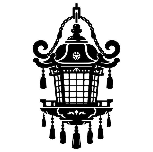 Vector de silueta de la linterna colgante