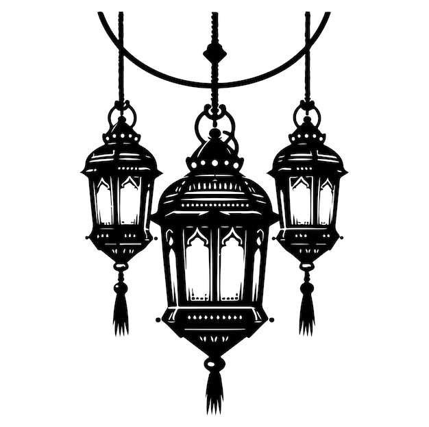Vector de silueta de la linterna colgante