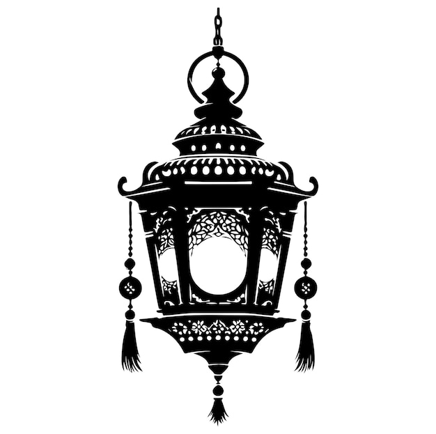 Vector de silueta de la linterna colgante