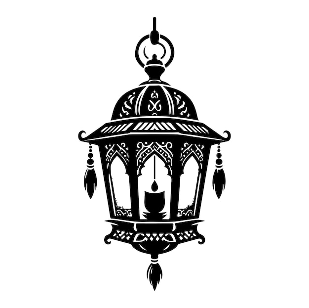 Vector de silueta de la linterna colgante