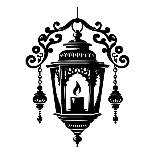 Vector de silueta de la linterna colgante