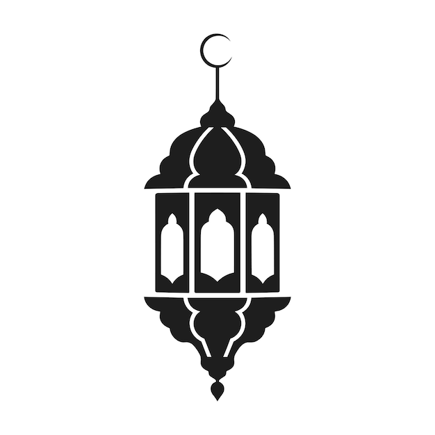 Vector de silueta de linterna islámica para decoraciones de Ramadán y Eid