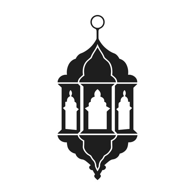 Vector de silueta de linterna islámica elegante para diseños festivos y decorativos