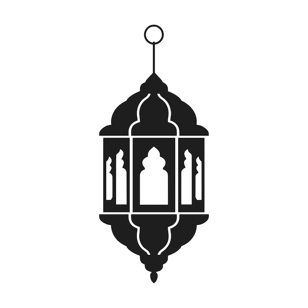 Vector de silueta de linterna islámica tradicional para el Ramadán y el Eid