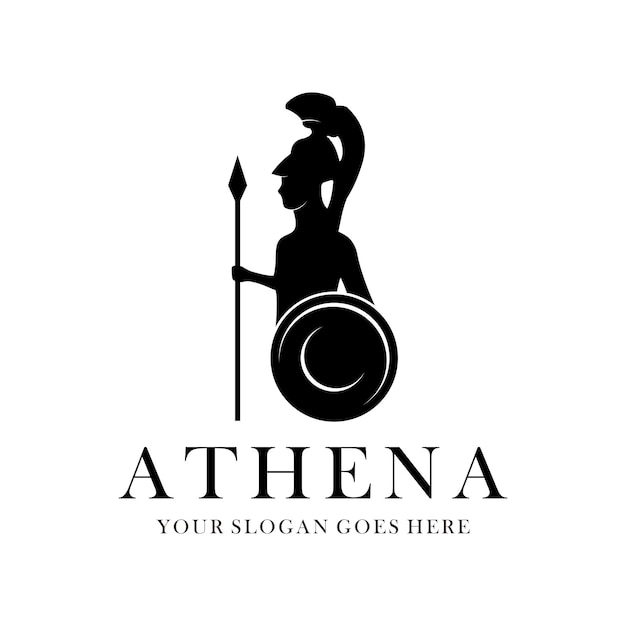 Vector de silueta del logotipo de atenea