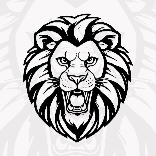 Vector de silueta del logotipo de la cabeza de león
