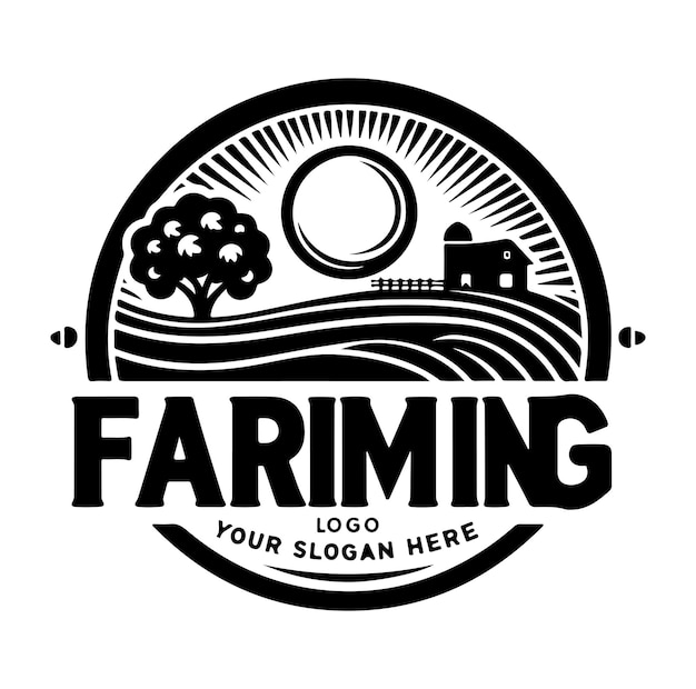 Vector de silueta de logotipo de granja