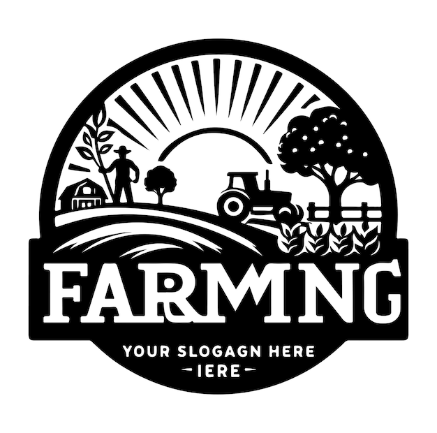 Vector de silueta del logotipo de la granja