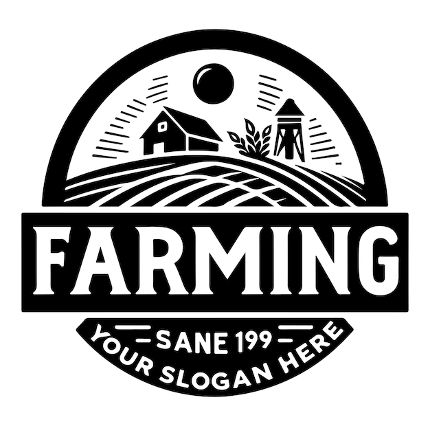 Vector de silueta de logotipo de granja