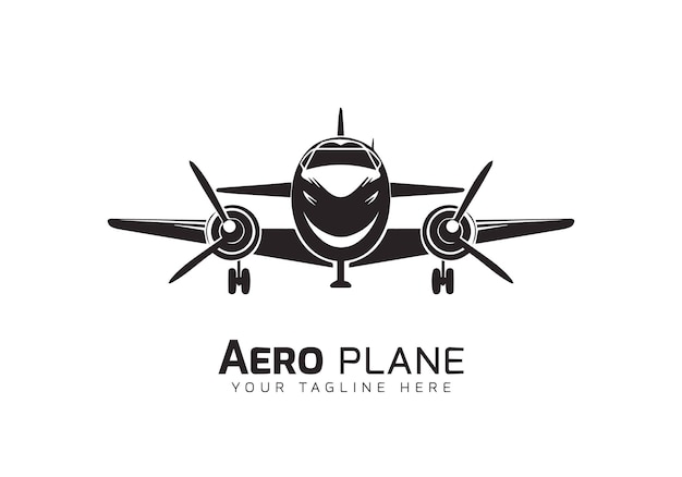 Vector de silueta de logotipo mínimo de avión