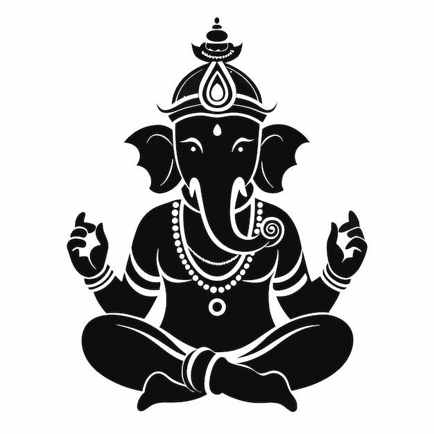 El vector de la silueta de Lord Ganesh