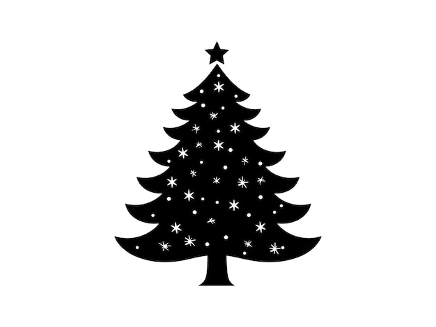 Vector de silueta de luces de árbol de Navidad para diseños festivos de vacaciones