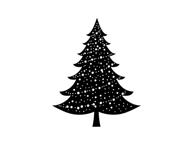 Vector de silueta de luces de árbol de Navidad para diseños festivos de vacaciones