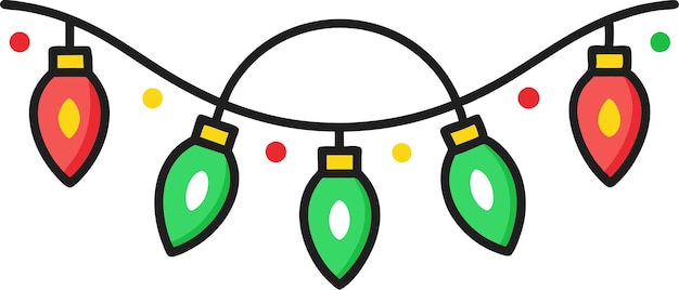 Vector de silueta de luces navideñas para diseños y decoraciones temáticas navideñas