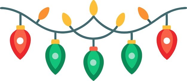 Vector de silueta de luces navideñas para diseños y decoraciones temáticas navideñas
