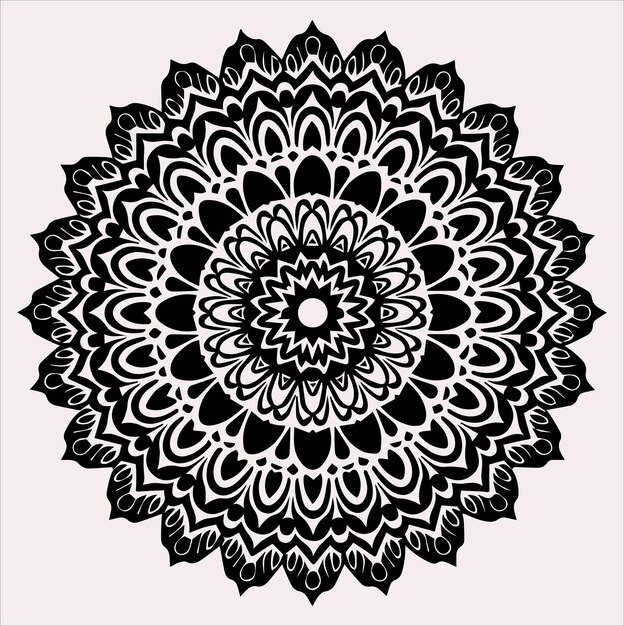 Vector de silueta de mandala sobre un fondo blanco
