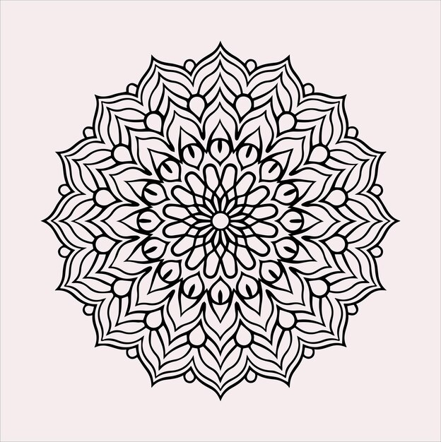 Vector de silueta de mandala sobre un fondo blanco