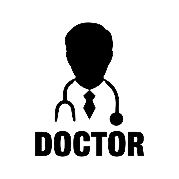 Vector de silueta de los médicos Ilustración de la silueta del icono del vector del médico