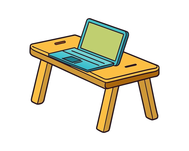 Vector de silueta de la mesa de Dextope con fondo blanco