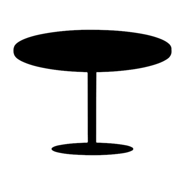 Vector de silueta de mesa redonda sobre un fondo blanco
