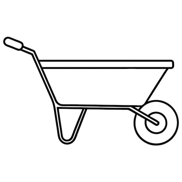 Vector de silueta metálica de la carretilla