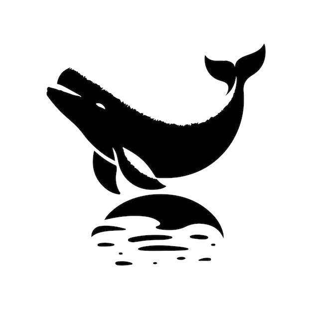 Vector de silueta mínima de la ballena beluga