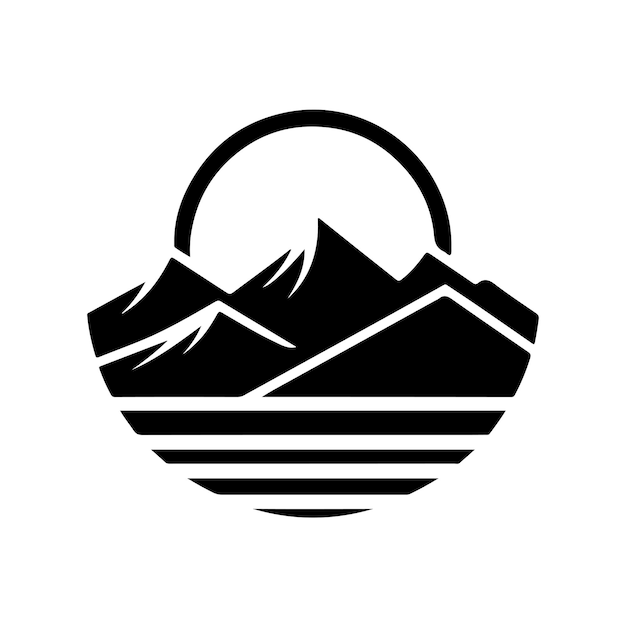 vector de silueta mínima del logotipo de la montaña