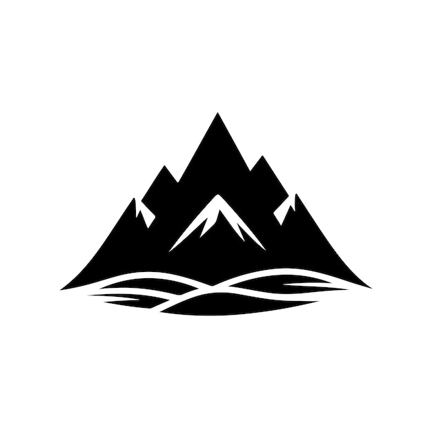 vector de silueta mínima del logotipo de la montaña